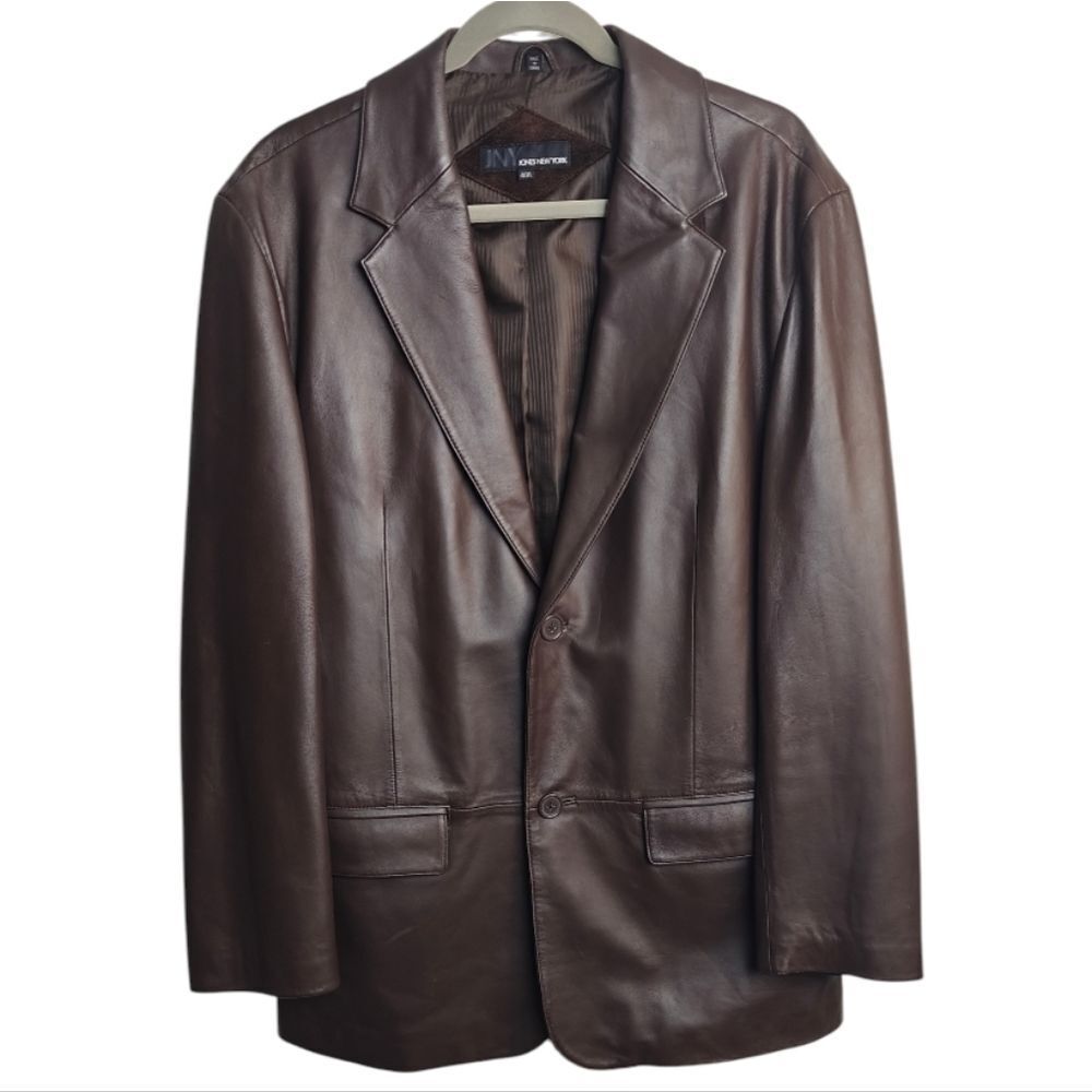 Jones New York Rich Brown Leather Blazer